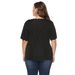 plus size women's clothing wavy edge solid color simple and versatile T-shirt casual short sleeve top_voghion.com