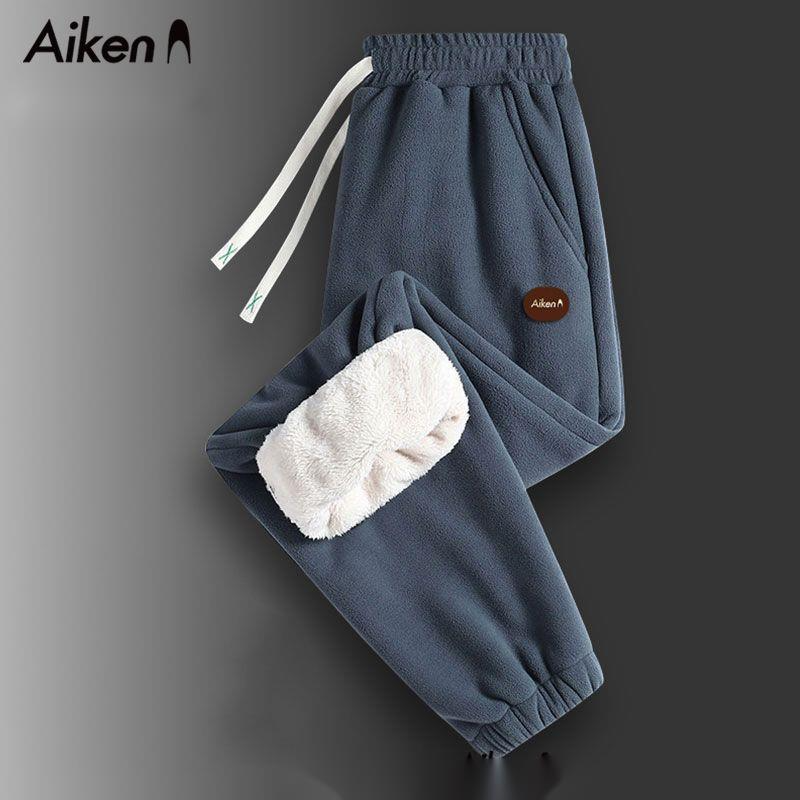 Senma Group AIKEN Herbst und Winter Herren Lamm Casual Plus Fleece Dicke Sporthose Warme Zehenstrumpfhose_voghion.com