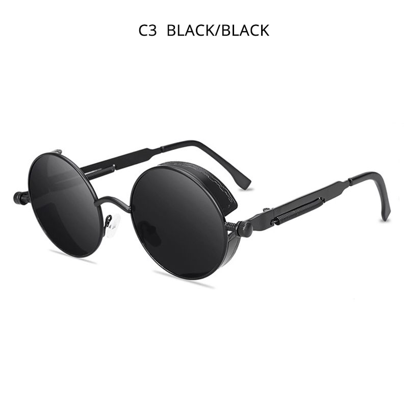 Fashion Classic Steampunk Sunglasses Men Women Retro Gothic Round Male's Sun Glasses Fashion Punk Party Driving Shades_voghion.com