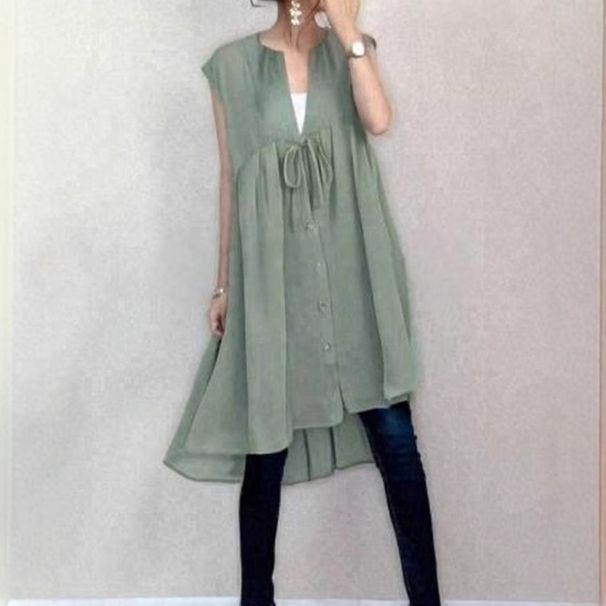 Neues japanisches Chiffon-Top mit V-Ausschnitt und Bindebändern für Damen (Modelljahr 2025)_voghion.com