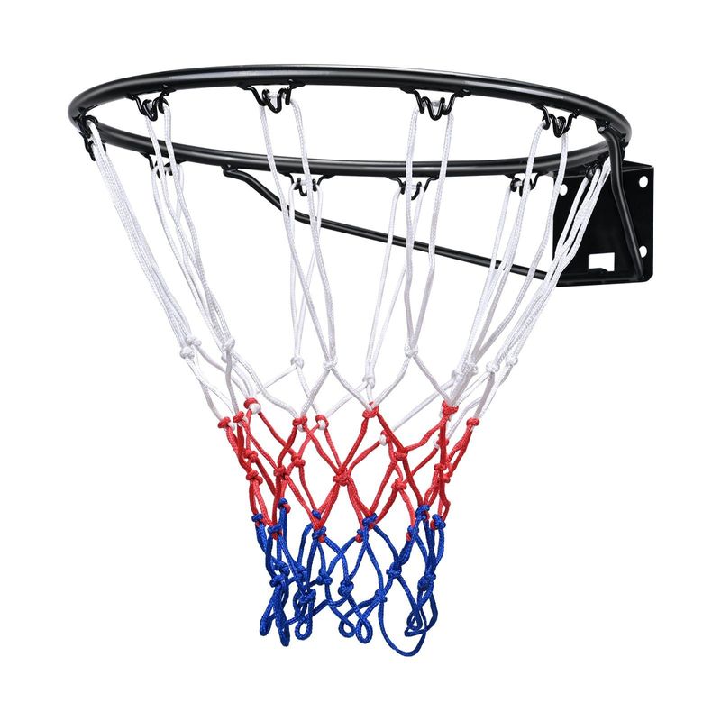 VEVOR Basketball Rim, Wall Door Mounted Basketball Hoop, Heavy Duty Q235 Basketball Flex Rim Goal Replacement With Net And Double Spring, Standard 18" Indoor Outdoor Hanging Hoop For Kids Adults_voghion.com