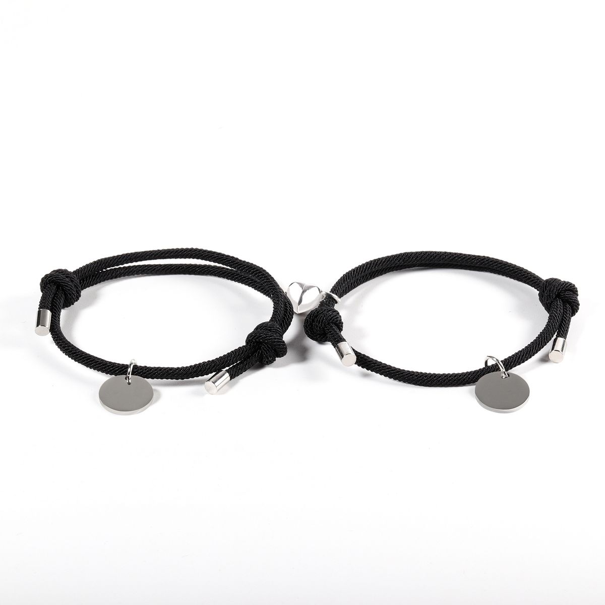 Bracelet magnétique Love en corde milanaise rouge bracelet gravé en acier inoxydable avec étiquette d'amour bracelet couple en corde milanaise_voghion.com