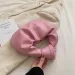 Borsa da polso a forma di nuvola semplice con manico superiore in pelle PU tinta unita da donna, per feste e vacanze 240820_voghion.com