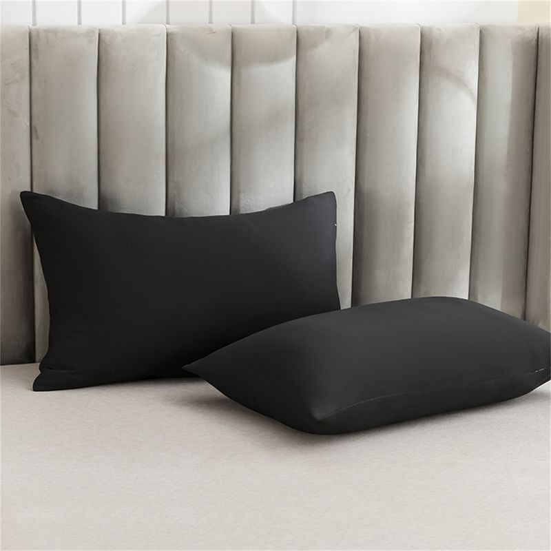 Solid Color Brushed Flannel Pillowcase - Ultra Soft & Skin-Friendly (48x74cm Single/Pair Options Available)_voghion.com