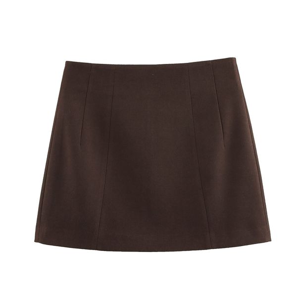 Elegancki komplet damski w kolorze brązowym, marynarka ze spódnicą/spodniami, moda wiosenna 2025, swobodny strój biurowy, strój w stylu ulicznym (S/M/L)_voghion.com