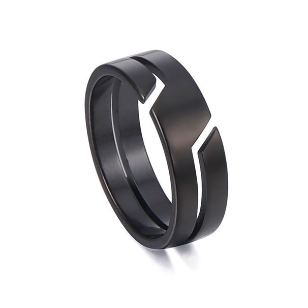 Aurora Atelier Stainless Steel Ring For Men Women Black Minimalist Casual Finger Rings 2025 Couple Jewelry Wedding Gift For Lover_voghion.com