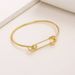 Semplice braccialetto rotondo aperto alla moda, braccialetto elastico regolabile per donna_voghion.com