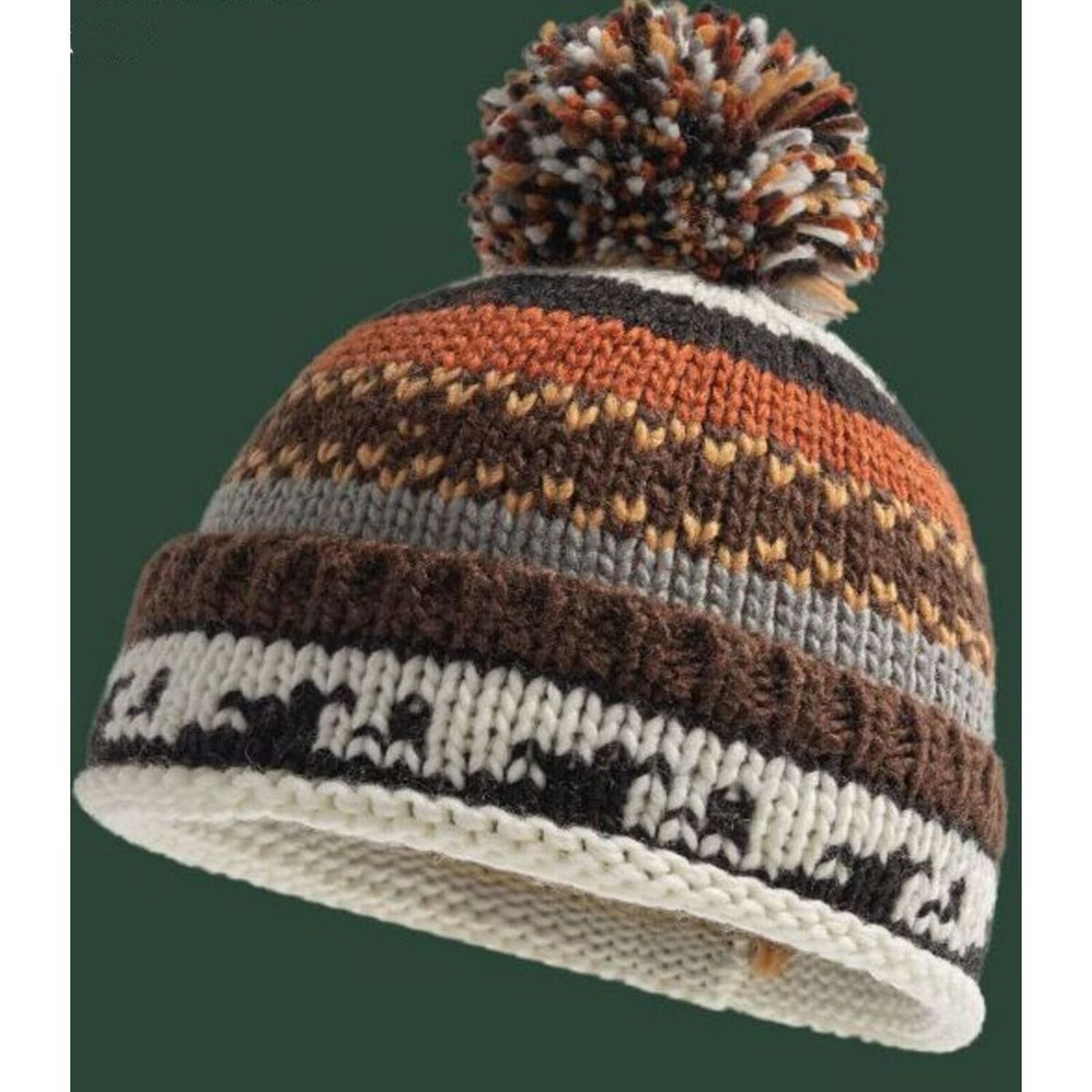 Ethnic Style Knitted For Women, Cute Pom-Pom Color-Block Pullover Yarn Hat, Parent-Child Autumn Winter Warm Ear_voghion.com