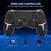 Mando inalámbrico con Bluetooth y giroscopio de 6 ejes GAMINJA con panel táctil y vibración dual para consola PS4 y PS3_voghion.com