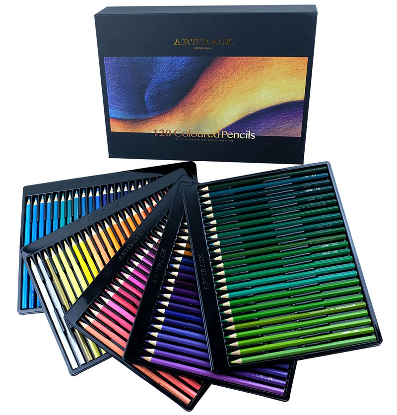 120-Color Oil-Based Colored Pencils Set, Vibrant & Smooth Artist Sketching Pencils For Drawing, Coloring, Design - Premium Gift Box For Adults & Kids_voghion.com
