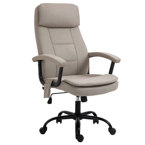 Vinsetto Bürostuhl con funzione massaggio Ergonomischer Schreibtischstuhl Höhenverstellbar con funzione Wippfunktion Beige per il comfort in ufficio_voghion.com