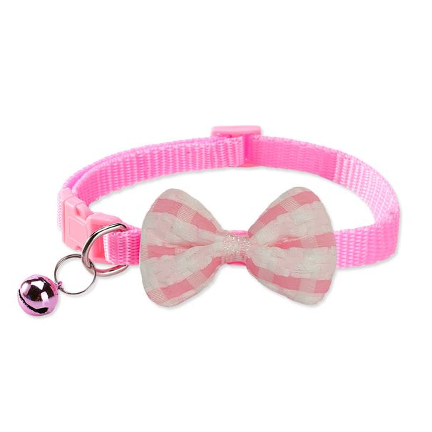 Kraciasta obroża dla psa z dzwonkiem i muszką dla kotów_voghion.com