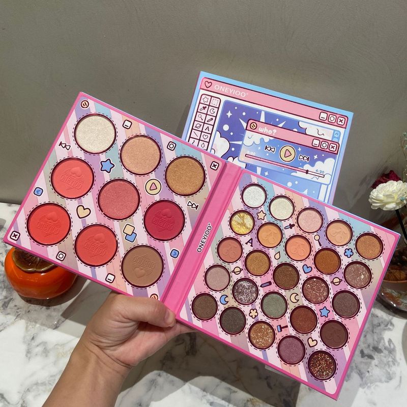 Lidschatten Neue 34-Farben-Lidschattenpalette Perlglanz Matt Erröten Glitzer Make-up-Palette Bühnen-Make-up Rose Farbe_voghion.com