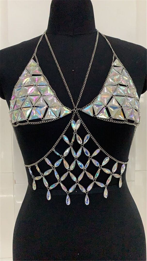 Europeu e americano ins roupas de cristal artesanal verão praia férias estilo colete pedra preciosa sutiã feminino by0240_voghion.com