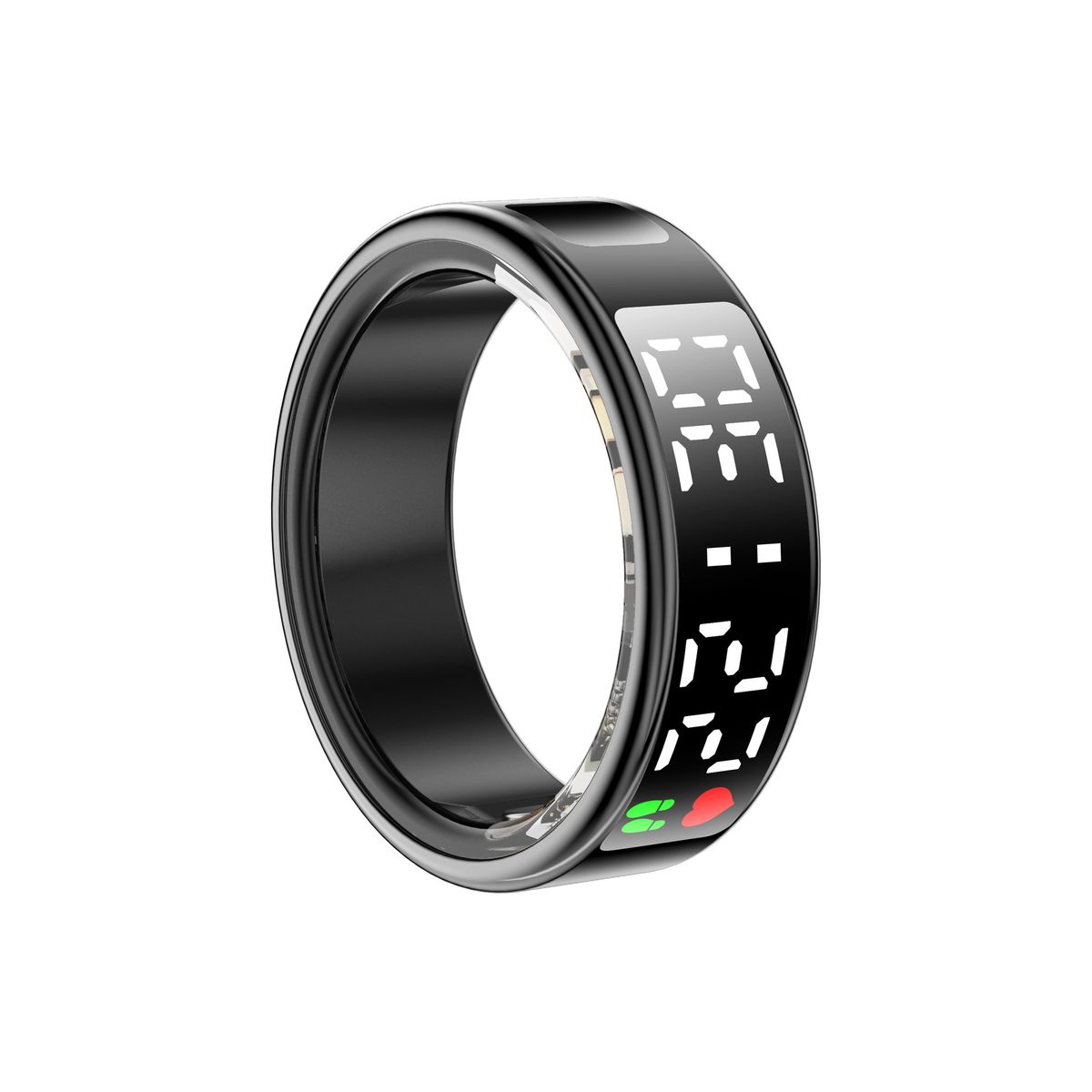 SR08 Smart Ring Display Schermo Frequenza cardiaca Monitoraggio della salute del sonno Tecnologia nera SamrtRing_voghion.com