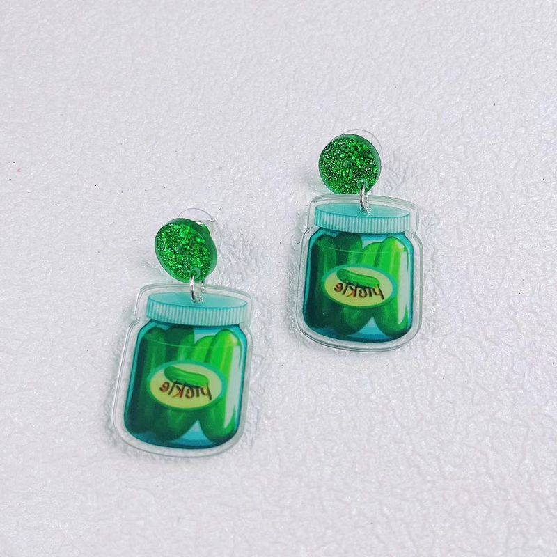 Nuovi orecchini trasparenti a forma di cetriolo vegetale, simpatici orecchini acrilici alla moda, accessori creativi._voghion.com