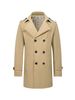 Men's Slim-Fit Trench Coat – British-Inspired Double-Breasted Lightweight Overcoat In Modal & Rabbit Fur (XS-2XL, Black/Khaki/Beige)_voghion.com