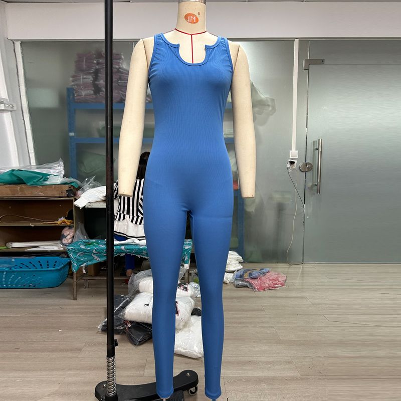 Women's fashion high elastic thread slim-fit hip lift sexy jumpsuit_voghion.com
