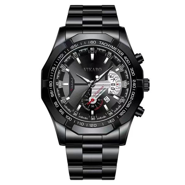 Hot Sale Large Dial Men's Calendar Watch Men's Non-Mechanical Watch Creative Steel Band Men's Watch_voghion.com