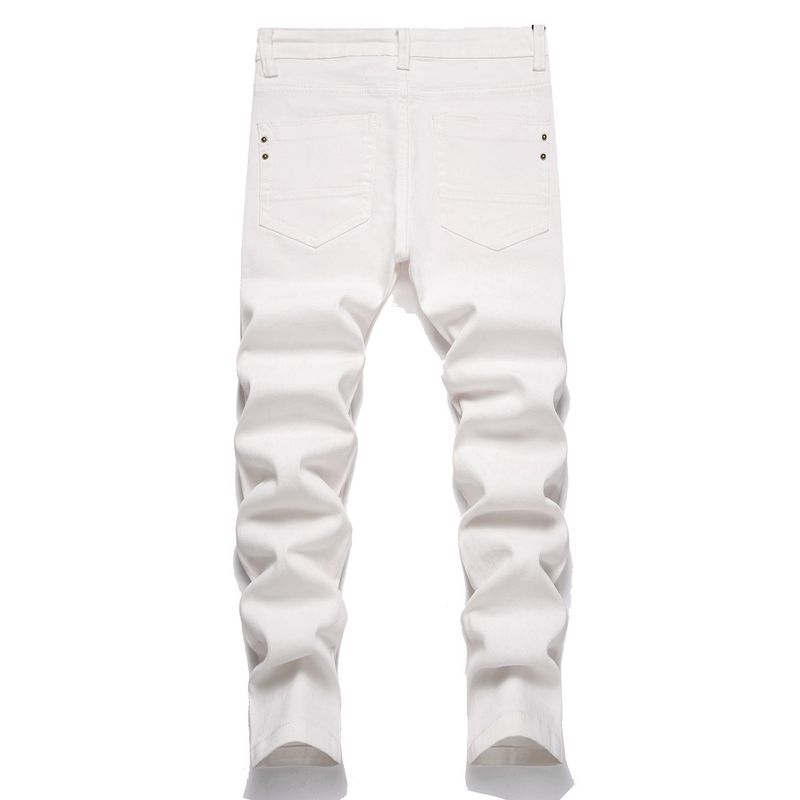 Kids’ Clothing E Commerce Boys' Stretch White Jeans_voghion.com