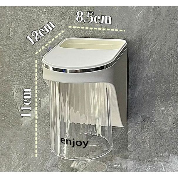 Holder No Drilling Toothbrush Mouthwash Cup Wall-Mounted Rack Bathroom Electric Family Set_voghion.com
