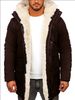 Explosive single fur integrated hooded thickened insulation jacket, faux leather plush cotton coat_voghion.com