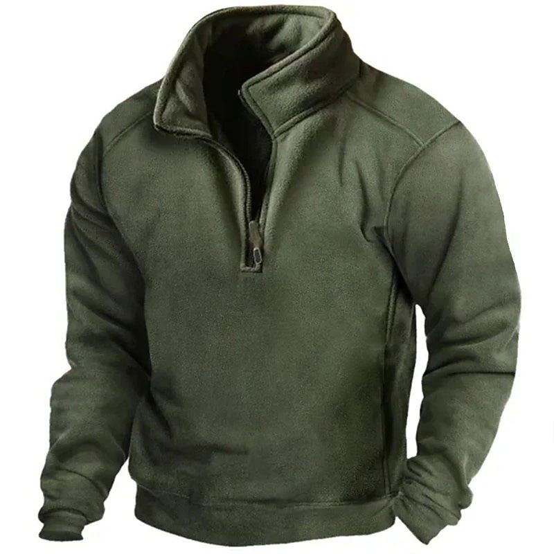 Men's Clothing V Neck Buttoned Sweatshirt Fleece Warm Tactical Sweatshirt Pullover Training Men's Long Sleeved Men's Clothing_voghion.com