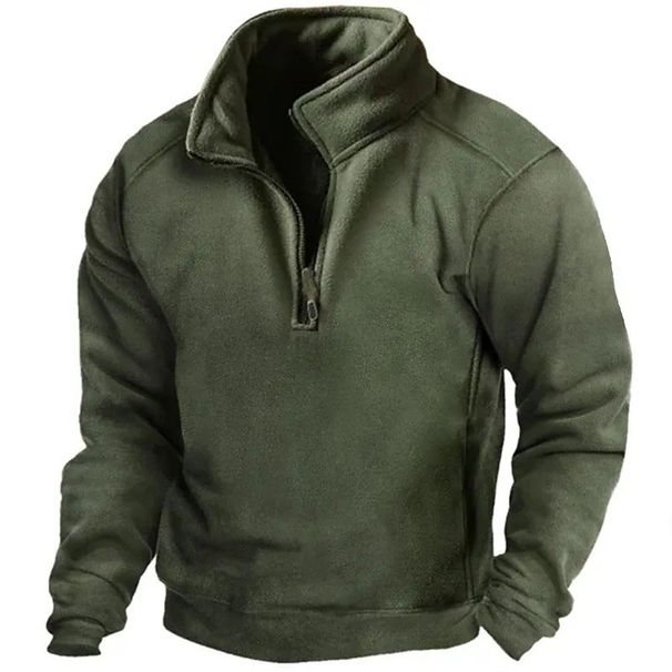 Men's Clothing V Neck Buttoned Sweatshirt Fleece Warm Tactical Sweatshirt Pullover Training Men's Long Sleeved Men's Clothing_voghion.com