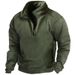 Men's Clothing V Neck Buttoned Sweatshirt Fleece Warm Tactical Sweatshirt Pullover Training Men's Long Sleeved Men's Clothing_voghion.com