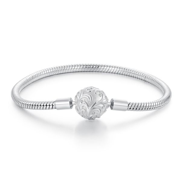 Vintage Pattern Basic Bracelet , 925 Sterling Silver Bracelet For Women, Compatible With Most Charm Beads_voghion.com