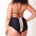 New Women's Split Body Swimsuit, Oversized Fat Po Color Block High Waisted Half Sleeved Swimsuit Bikini_voghion.com