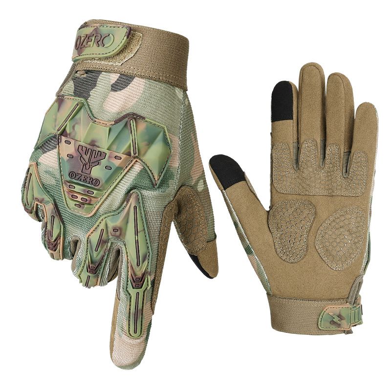 Tactical gloves, all finger camouflage touch screen, thickened puncture silicone, anti-collision anti slip outdoor_voghion.com