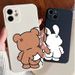 Funda con dibujos divertidos de conejo y oso para Samsung Galaxy S25 S24 S21 FE S22 S23 Ultra A35 A33 A55 A53 A54 A15 A16_voghion.com