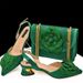 Women Shoe Bag Set Elegant Pointed Toe High Heels Matching Square Shoulder Flower Decoration Ladies Shoes And Bag Set Combination_voghion.com