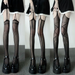 Hot girl JK summer internet celebrity ins knee high sexy black silk suspender pantyhose women gothic style fishing net_voghion.com