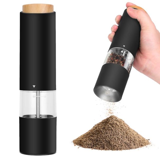 2Pcs Easy Powered Adjustable Salt Electric Pepper Sets Visible Battery Coarseness With Operation One Grinder Hand Salt Mill And_voghion.com