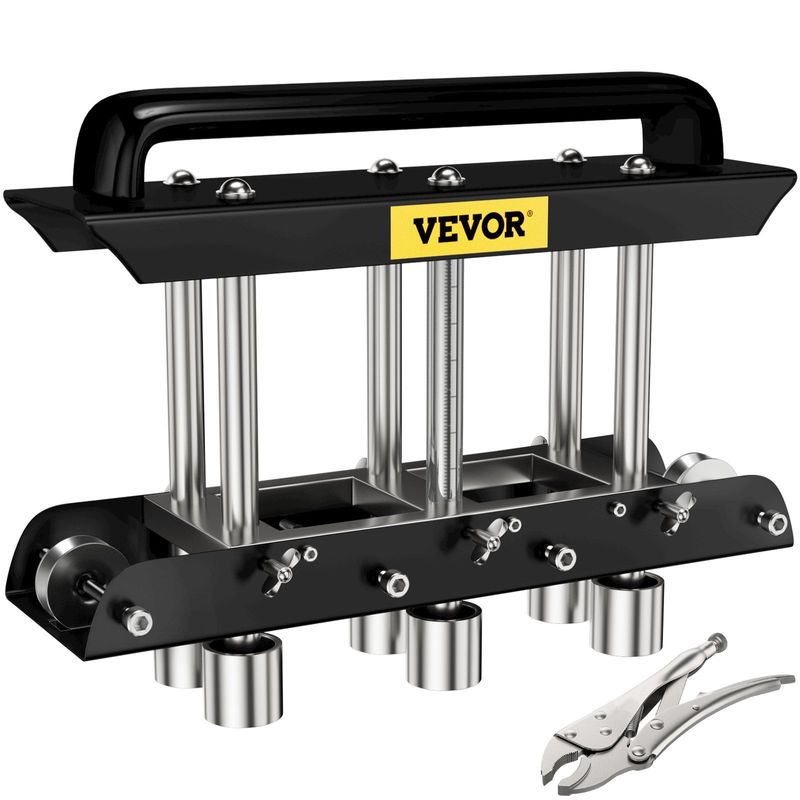 VEVOR Three-Station Edge Roller, Large Radius, 0-90° Bending Angle Sheet Metal Brake, Quickly Adjusts For Making 0.63"-5.7" Bends In 30-19 Gauge Steel, For Clean Crisp Bends In Metal Roofing Material_voghion.com