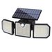 Solar Outdoor Three-Head Sensor Floodlight Remote Control Waterproof Spotlight Garden Lighting Street Emergency Light_voghion.com