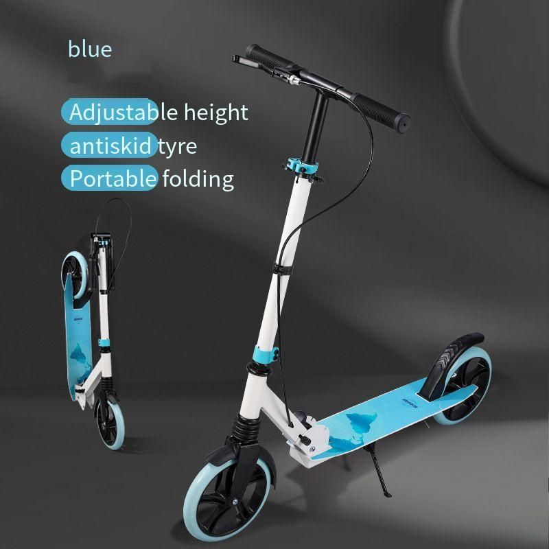 Voksne over 8 år gamle barn folde sammen to-hjuls enkeltfots håndbrems studenter campus mobilitet scooter trinn_voghion.com