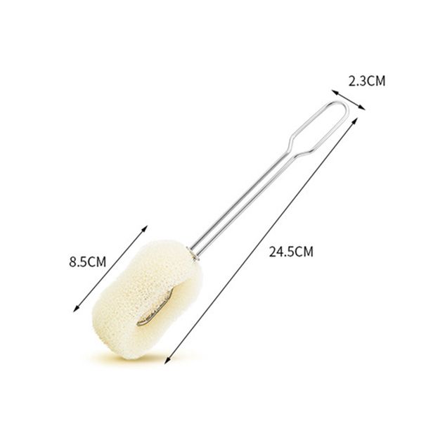 Spazzole per bottiglie in spugna, spazzolini per tazze, manico lungo in acciaio inossidabile, pulisci bicchieri da vino, testina sostituibile, utensili per la pulizia della cucina_voghion.com