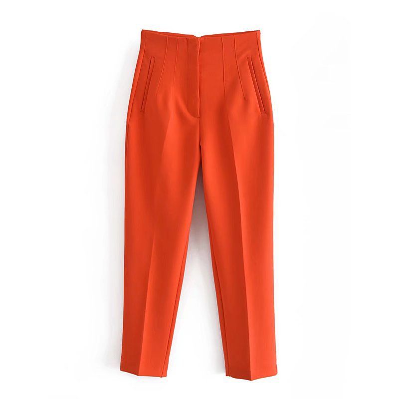 Women's Clothing new style 18 candy color multi line high waist trousers A8GS62259_voghion.com