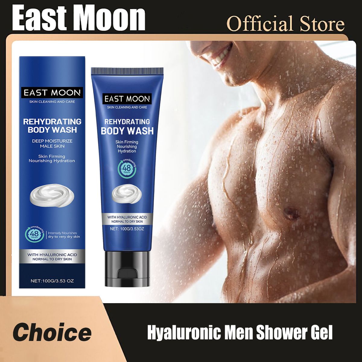 Hyaluronic Men Shower Gel Long Lasting Fragrance Improve Brighten Deep Moisturize Refresh Skin Help Exfoliator Body Wash Lotion_voghion.com