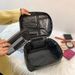 Koreanische Lingge Schwarz PU Handheld Make-Up Große Kapazität Kosmetische Lagerung Tasche Netizen Reise_voghion.com