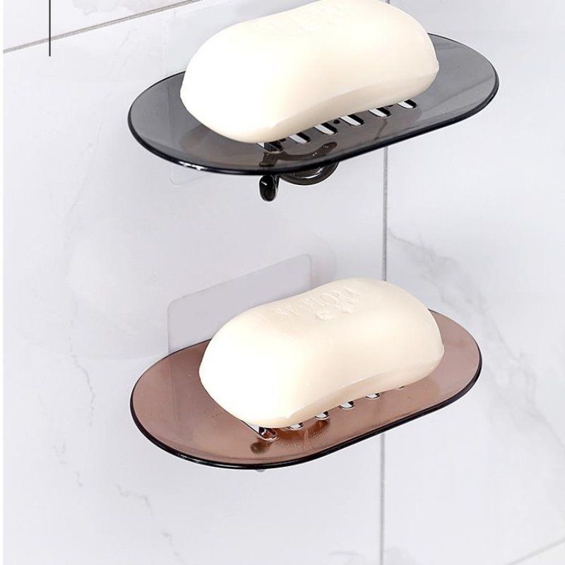 Wandseifenständer mit Toilettenabsaugung, stanzfreie, wandmontierte Seifenkiste aus Kristall, Abtropfseifenkiste fürs Badezimmer_voghion.com