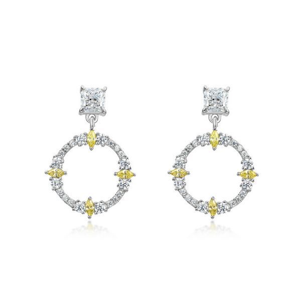 Runde bøyle fulle av fargede edelstensøreringer for kvinner S925 sølv isblomstslipte øredobber med høy karbondiamant mote lett luksus_voghion.com