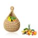Handwoven Hanging Wall Vegetable Fruit Basket Organizer Container For Kitchen Garden Mount Wall Plant Flower Onion Storage Decor_voghion.com