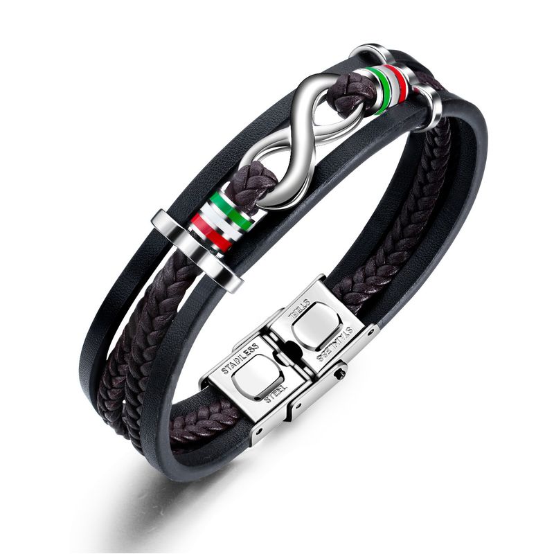 Simple Leather Multi Layer Bracelet Men's 8-line Leather Bracelet Personalized Fashion Bracelet Bracelet_voghion.com