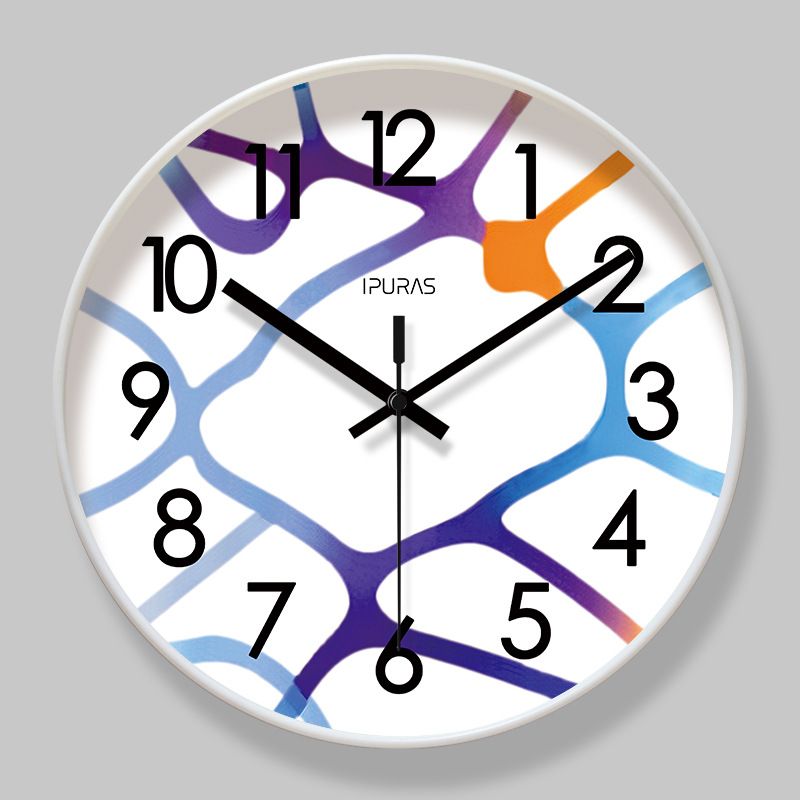 Yipula 7010 Simple Abstract Home Color Line Living Room Wall Hanging Quartz Clock_voghion.com