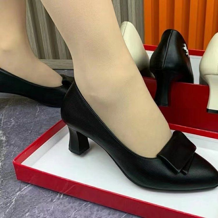 Weiche Leder Einzelschuhe Damenschuhe High Heels Damen Mutter Bequeme atmungsaktive Arbeitsschuhe mit weicher Sohle Lederschuhe_voghion.com