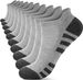 10 pares de calcetines deportivos cortos, acolchados y transpirables para hombre, para correr y hasta el tobillo._voghion.com